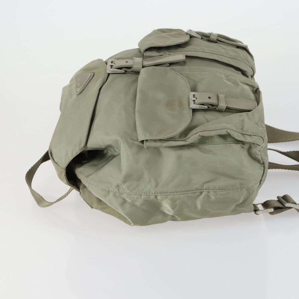 PRADA Backpack Nylon Beige Silver Auth 156861 - Picture 4 of 16